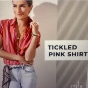 Cabi Linen blend Tickled Pink Shirt #5977 XS